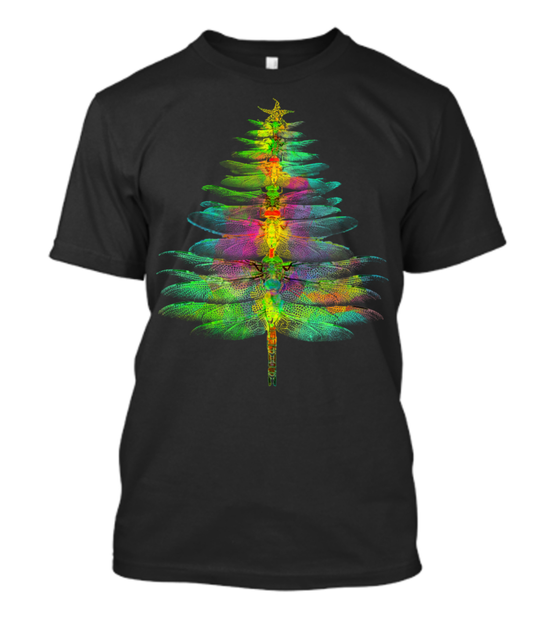 Merry Christmas Colorful Dragonfly Christmas Tree T-Shirt