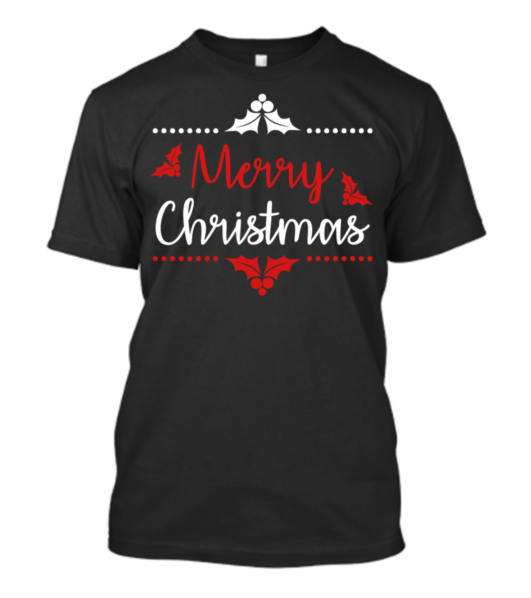 Merry Christmas Holly Berry Accents T-Shirt