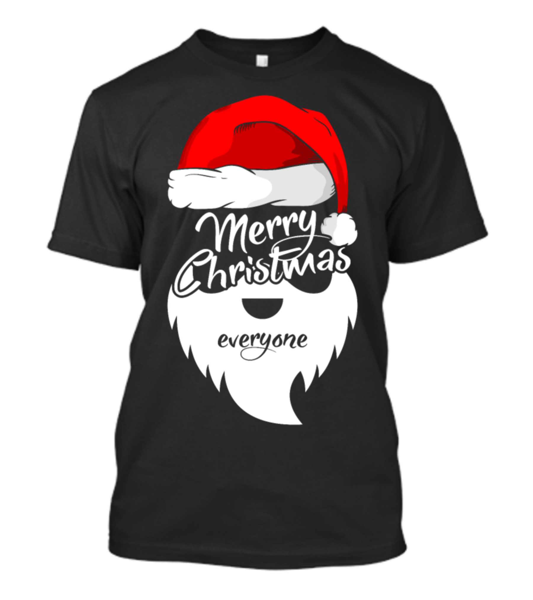 Merry Christmas Everyone Santa Hat Beard T-Shirt