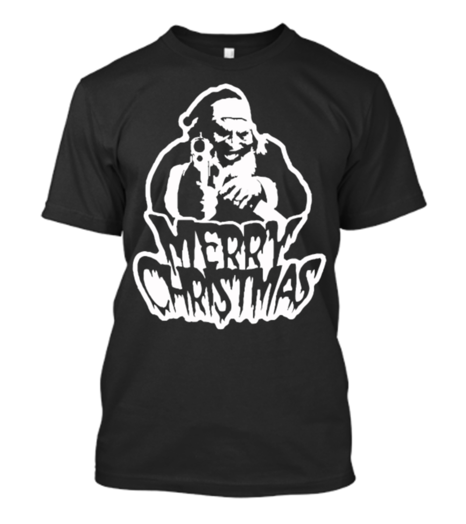 Merry Christmas Gun Santa With Pistol T-Shirt