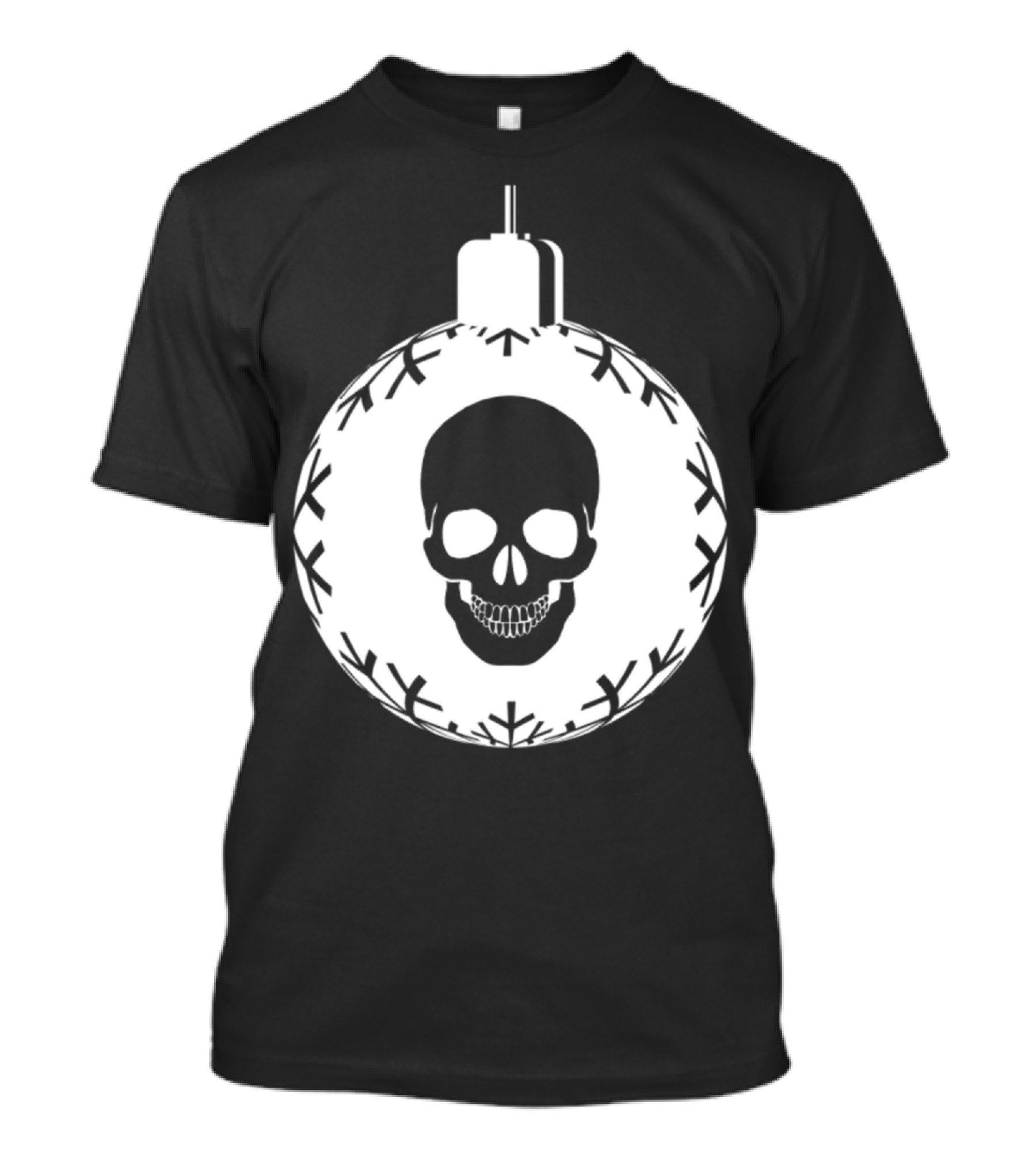Merry Christmas Skull Ornament 8D T-Shirt