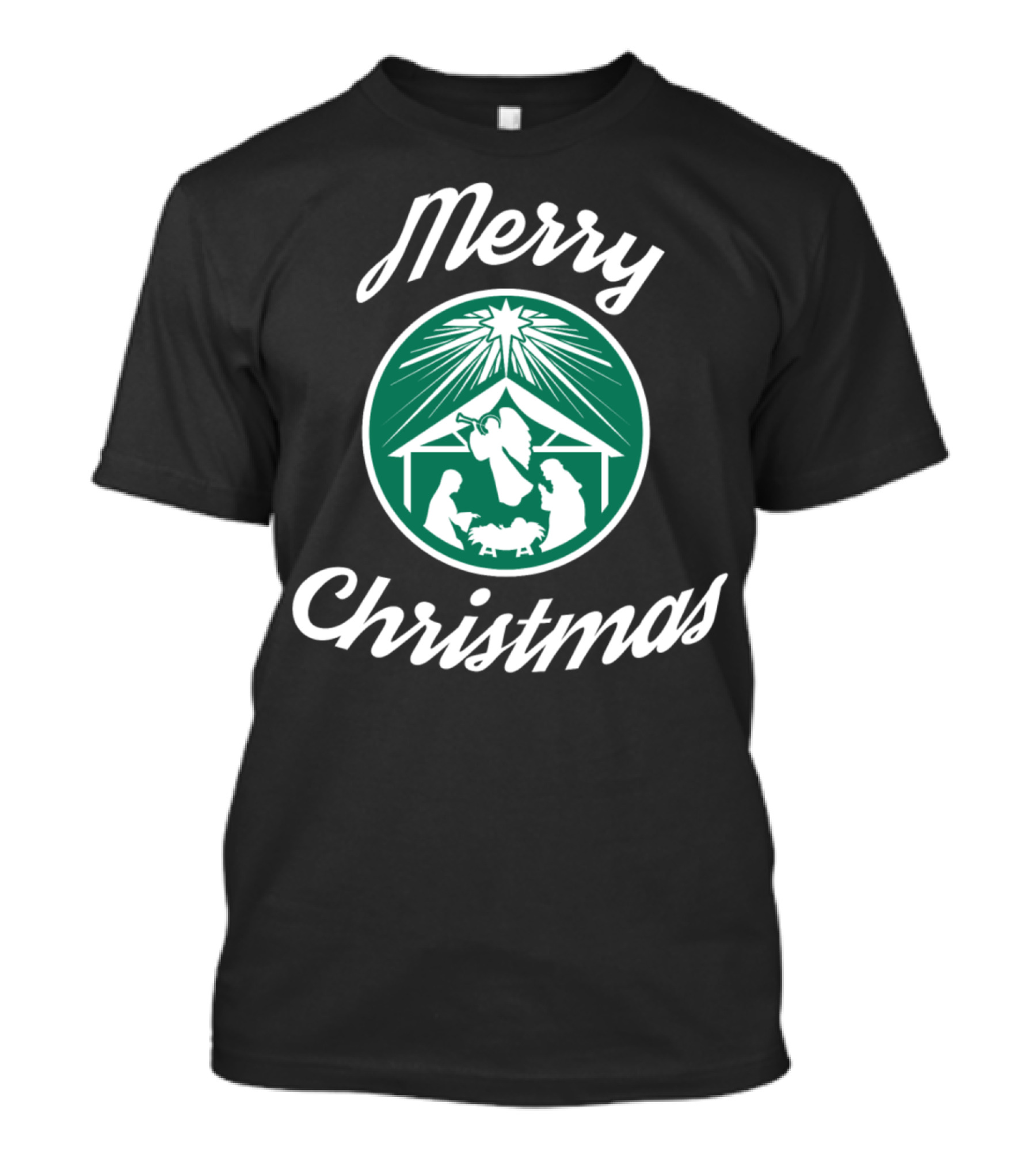 Merry Christmas Nativity Scene Starbucks T-Shirt