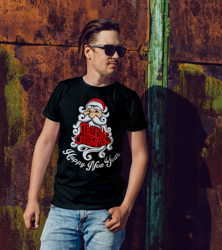 Merry Christmas Happy New Year Santa T-Shirt
