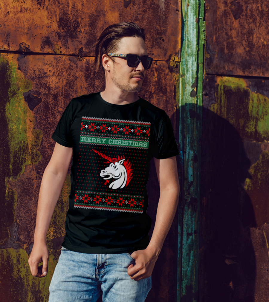 Merry Christmas Unicorn Ugly T-Shirt