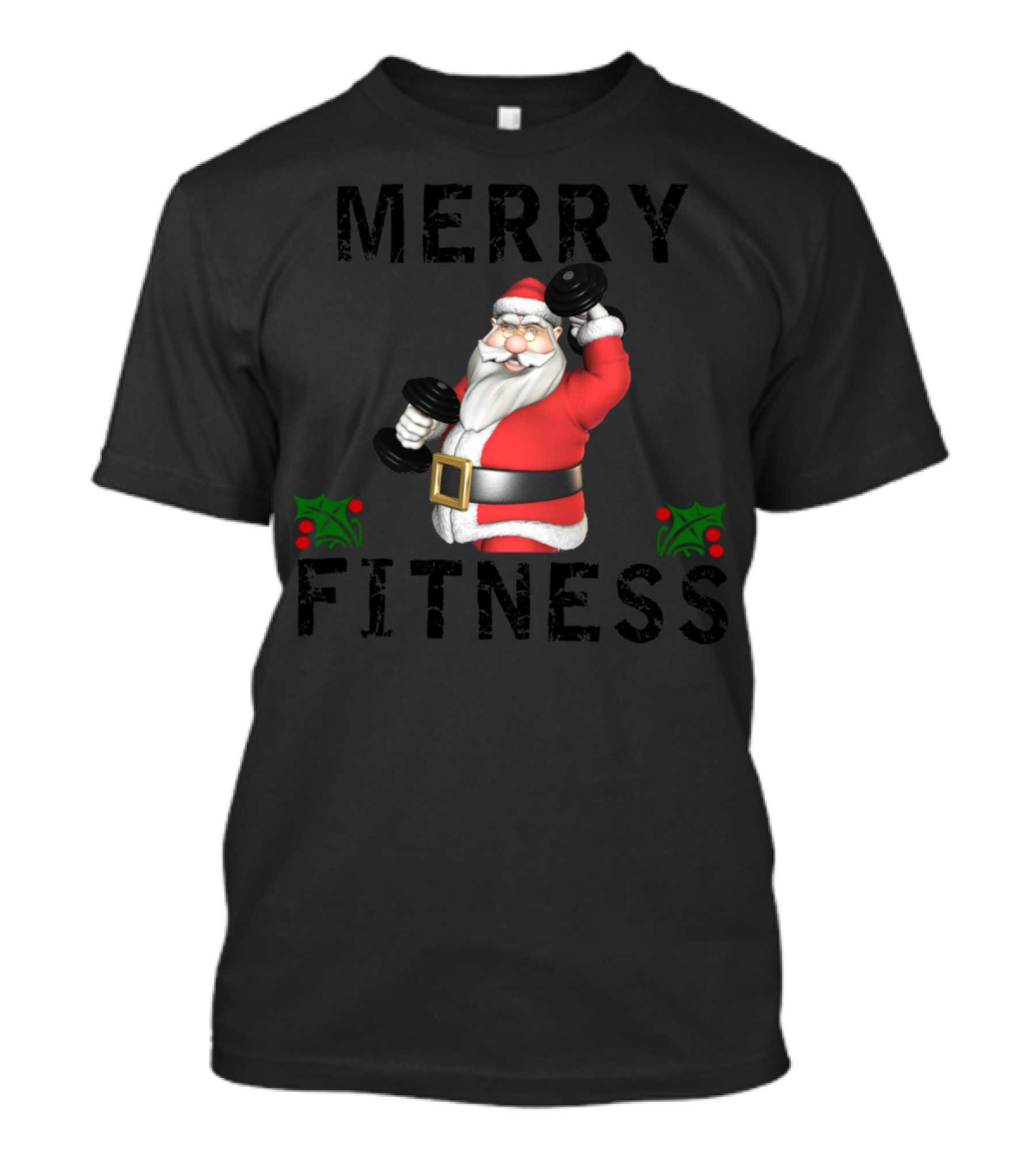 Merry Fitness Santa Women's Maternity Holiday Gym T-Shirt