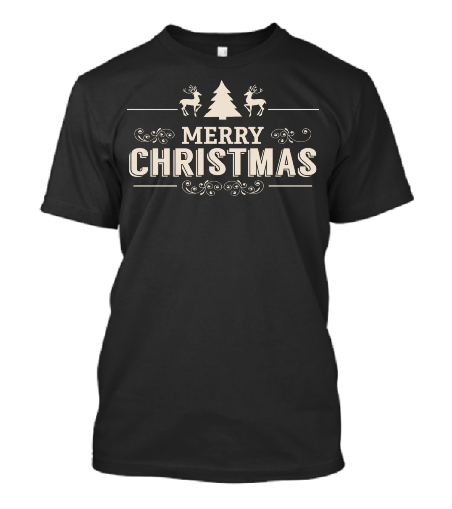 Merry Christmas Reindeer And Tree T-Shirt