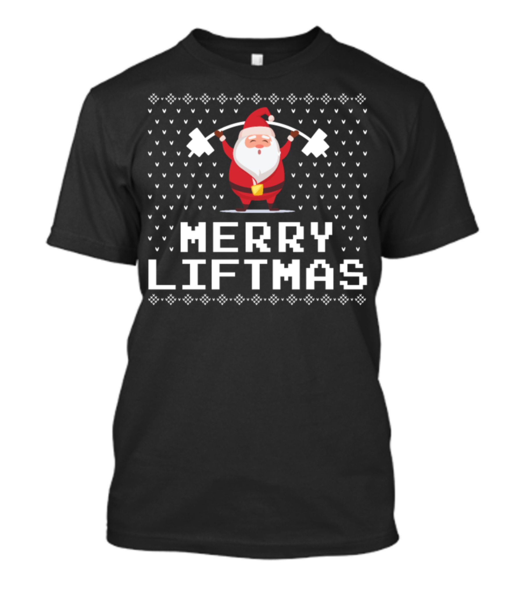 Merry Liftmas Santa Weightlifting Christmas Fitness T-Shirt