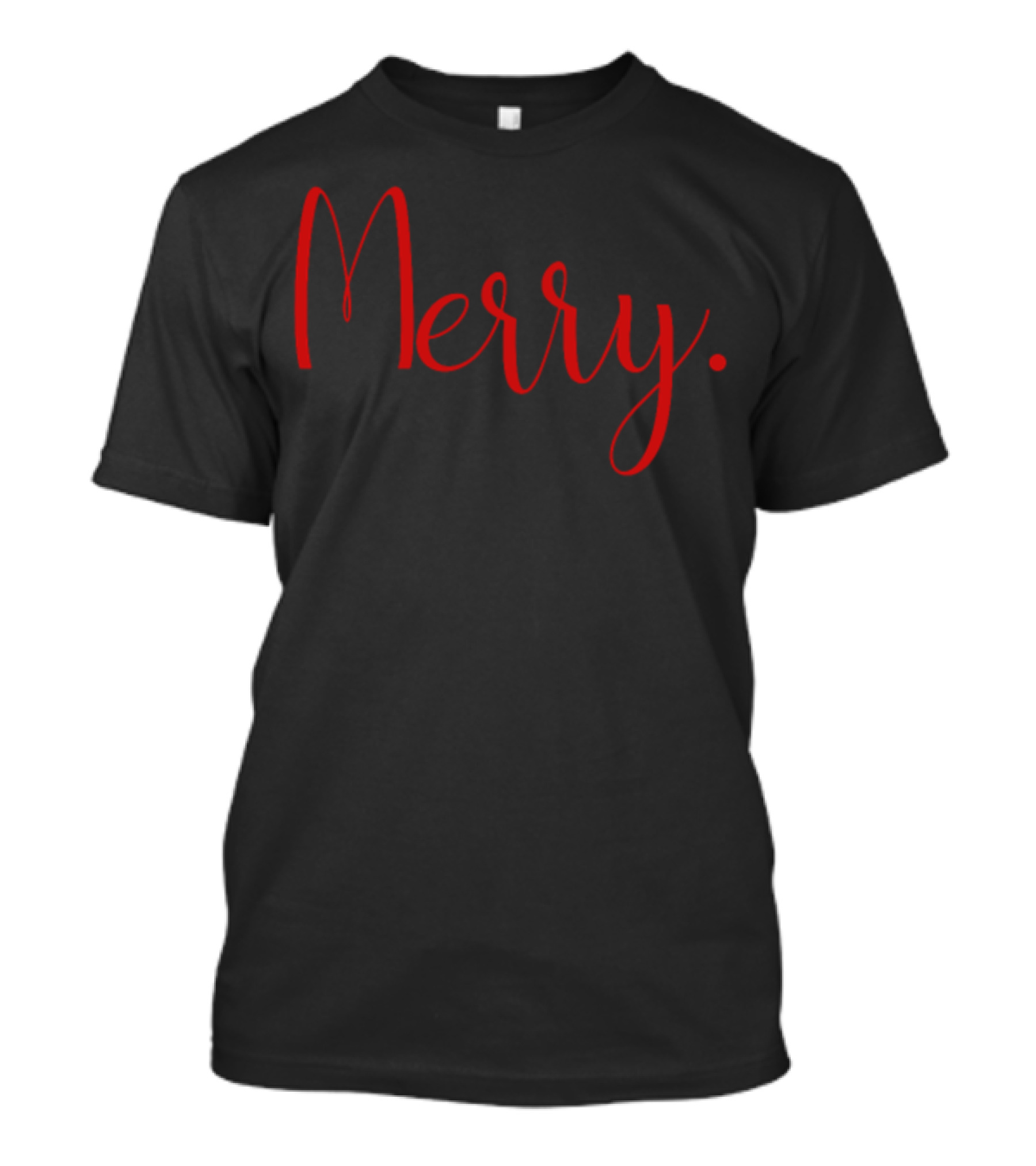 Merry Simple Christmas Message Red Script Minimalist T-Shirt