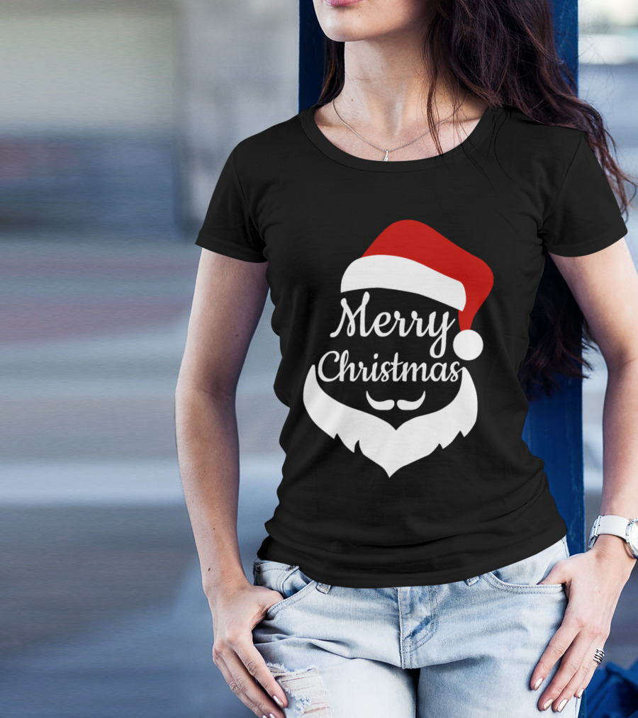 Merry Christmas Santa's Hat White Beard Hohoho T-Shirt