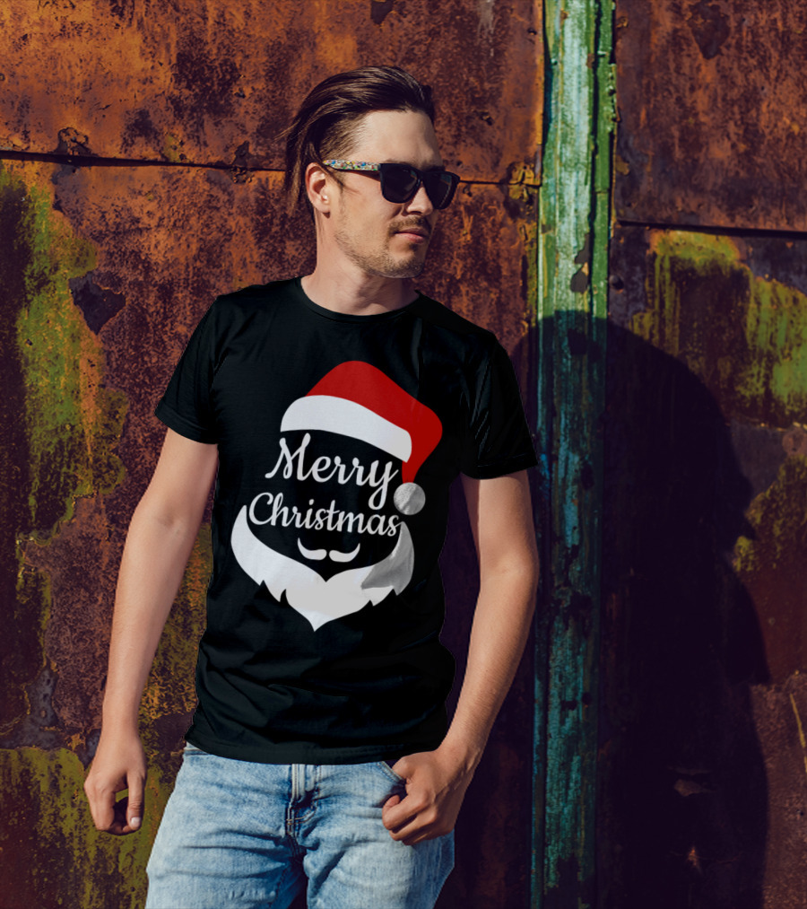 Merry Christmas Santa's Hat White Beard Hohoho T-Shirt