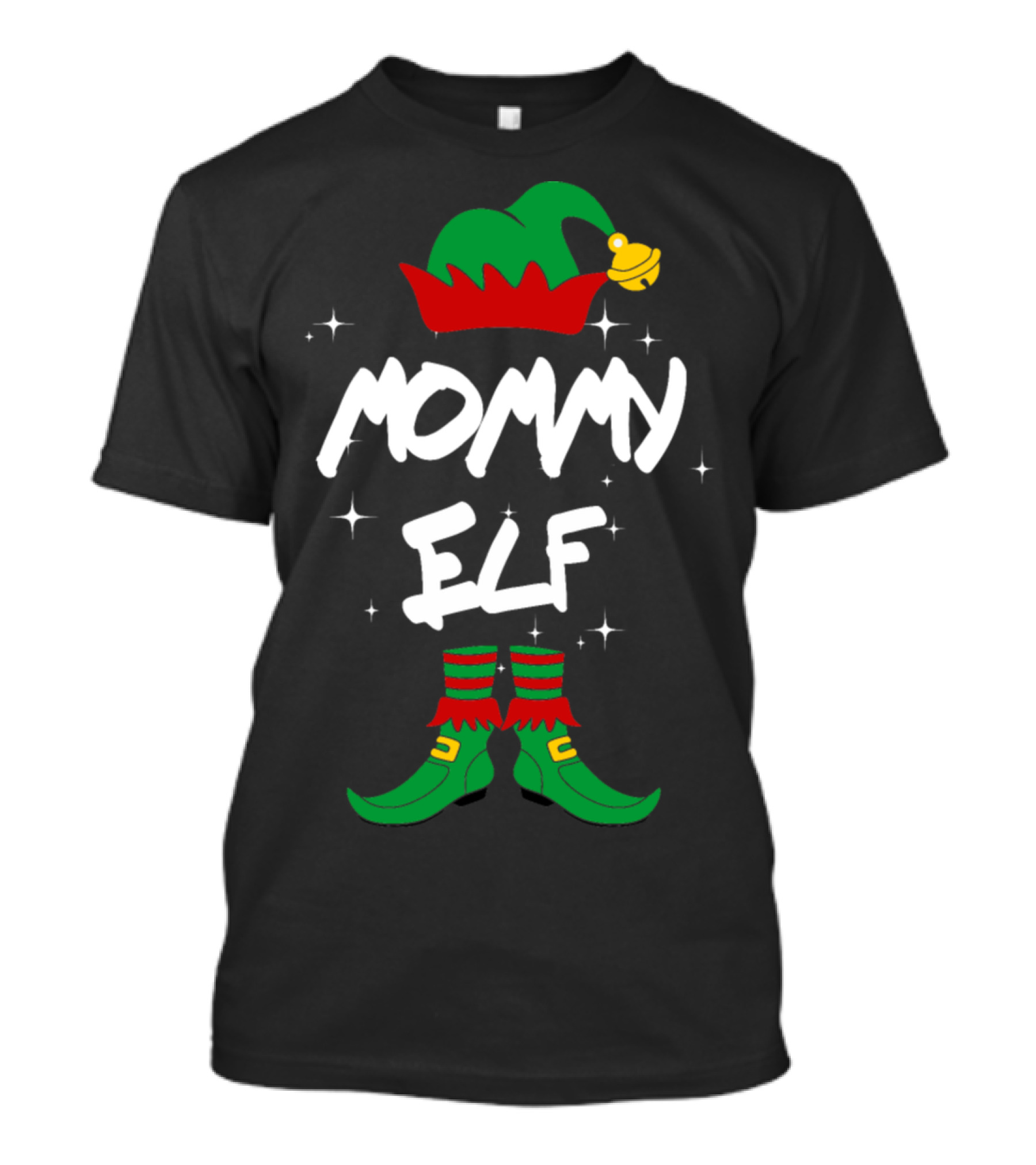 Mommy Elf Festive Holiday Family Pajama Matching T-Shirt