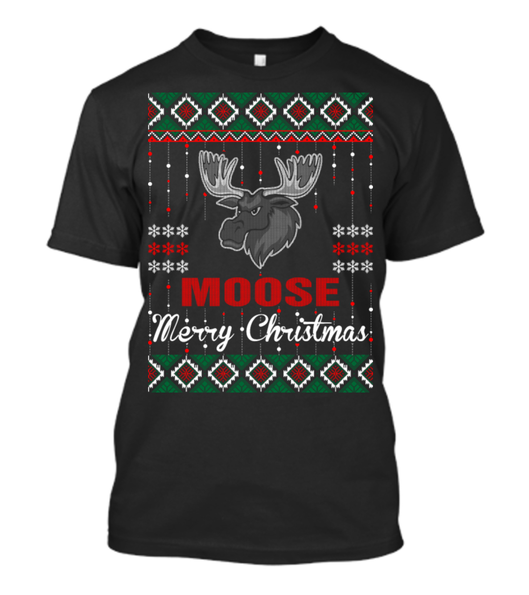 Merry Christmas Moose Holiday T-Shirt