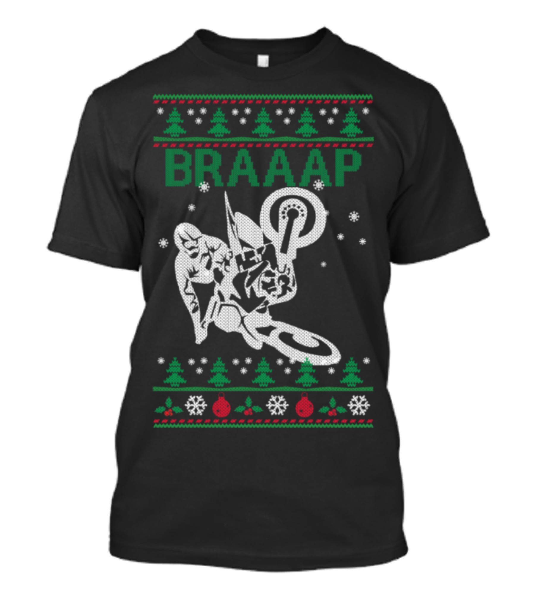 Braaap Motocross Ugly Christmas T-Shirt