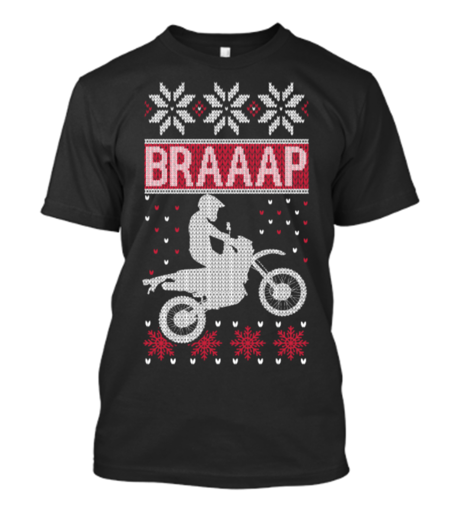 Motocross Braaap Ugly Christmas Sweater Knit T-Shirt