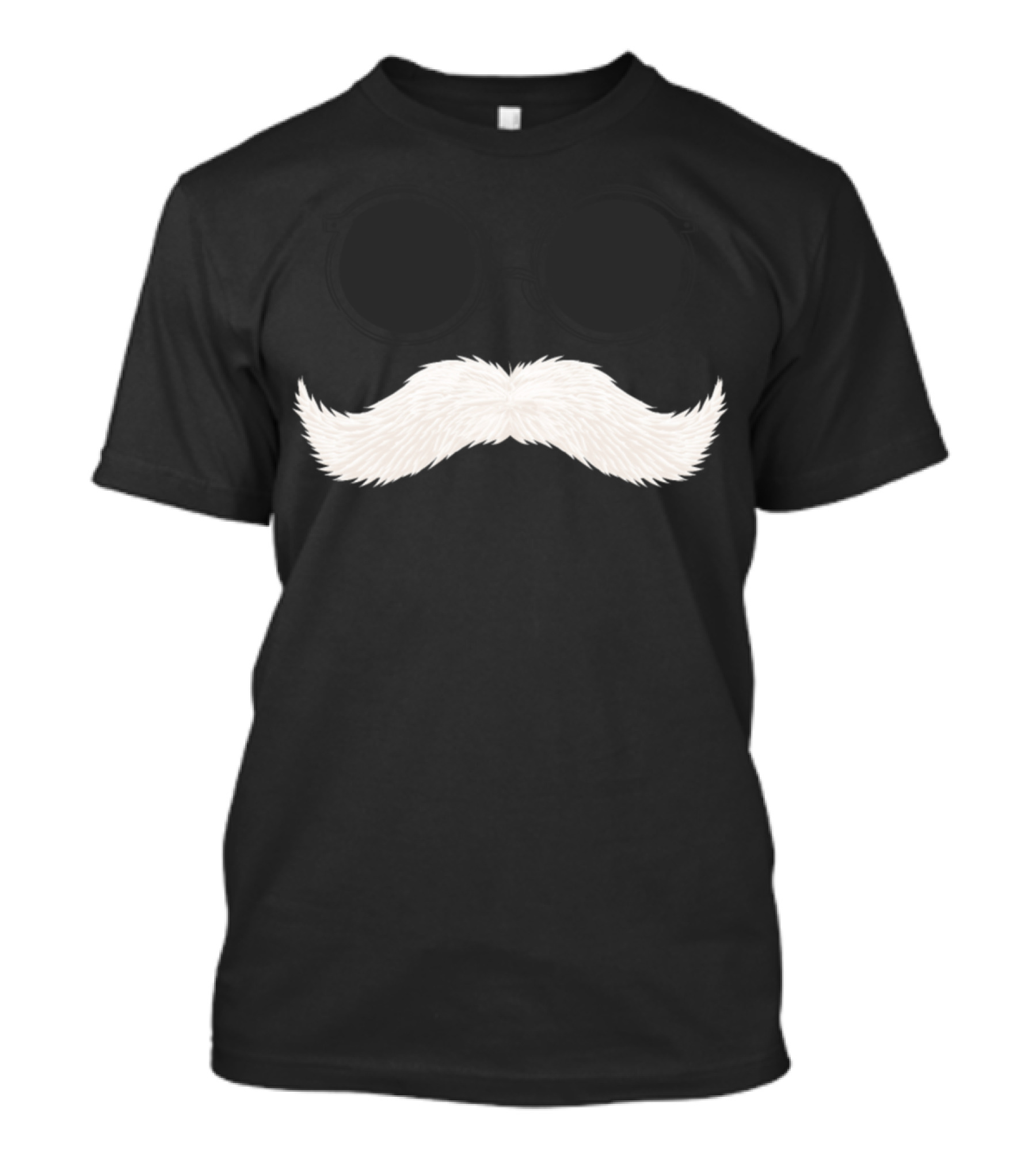 White Mustache And Round Sunglasses Minimalist T-Shirt