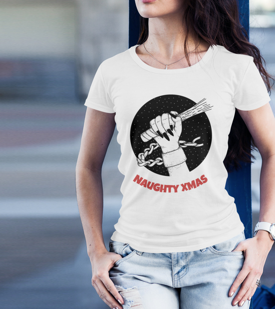 Naughty Xmas Santa Claus Krampus Chain And Rod T-Shirt