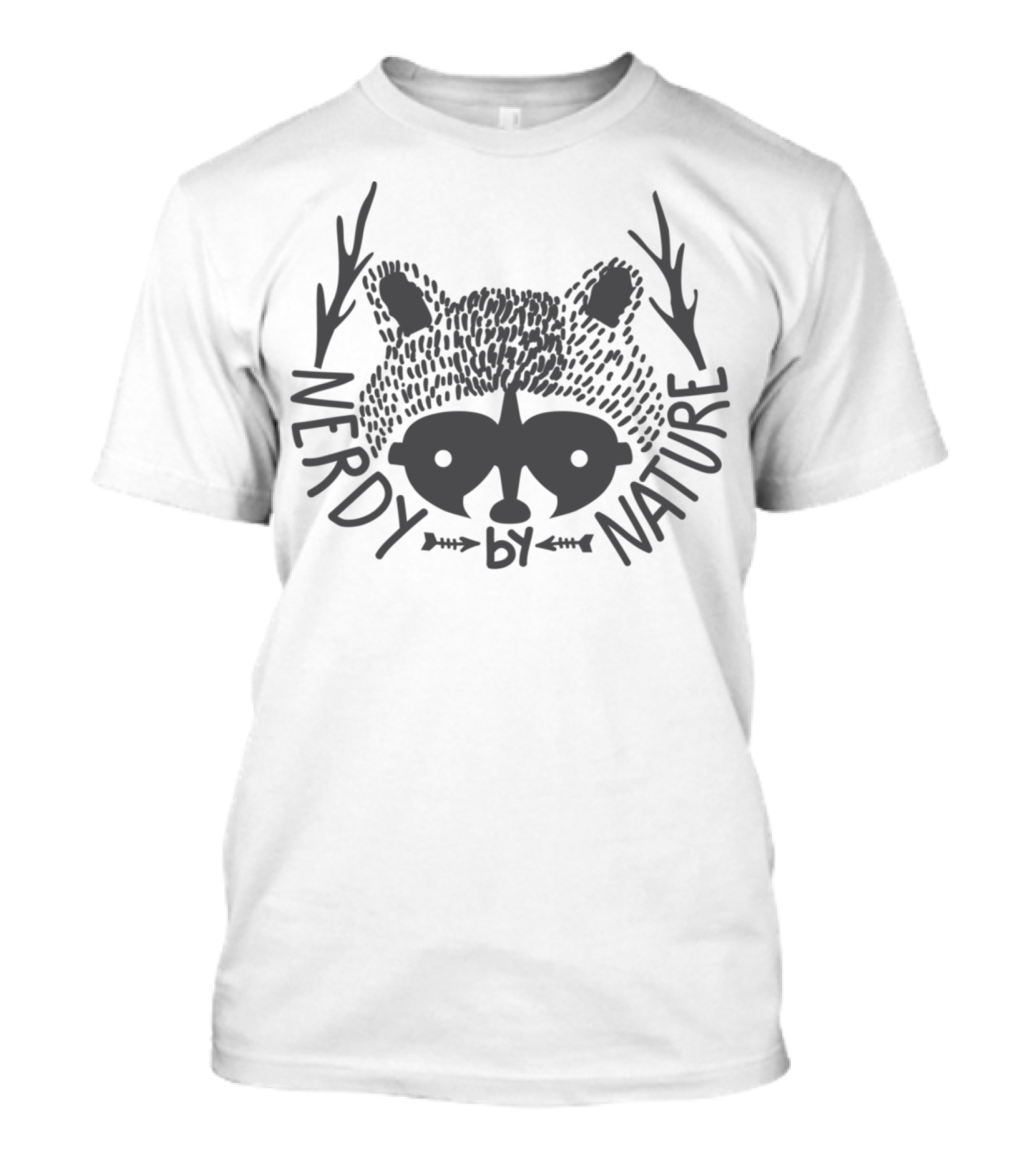 Nerdy By Nature Bear With Antlers Glasses T-Shirt
