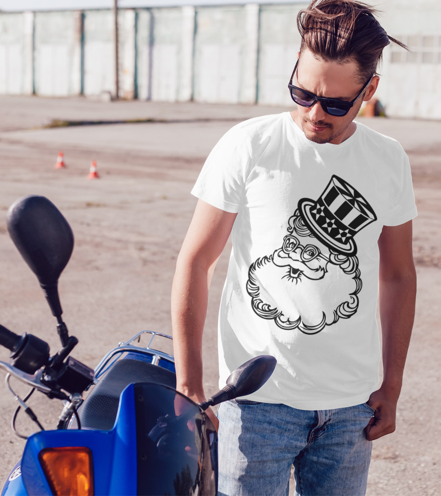 Patriotic Santa Top Hat Vector T-Shirt