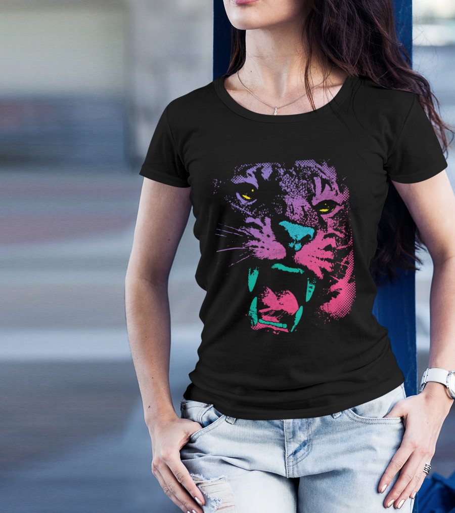 Wild Pop Thing Neon Animal Expression T-Shirt