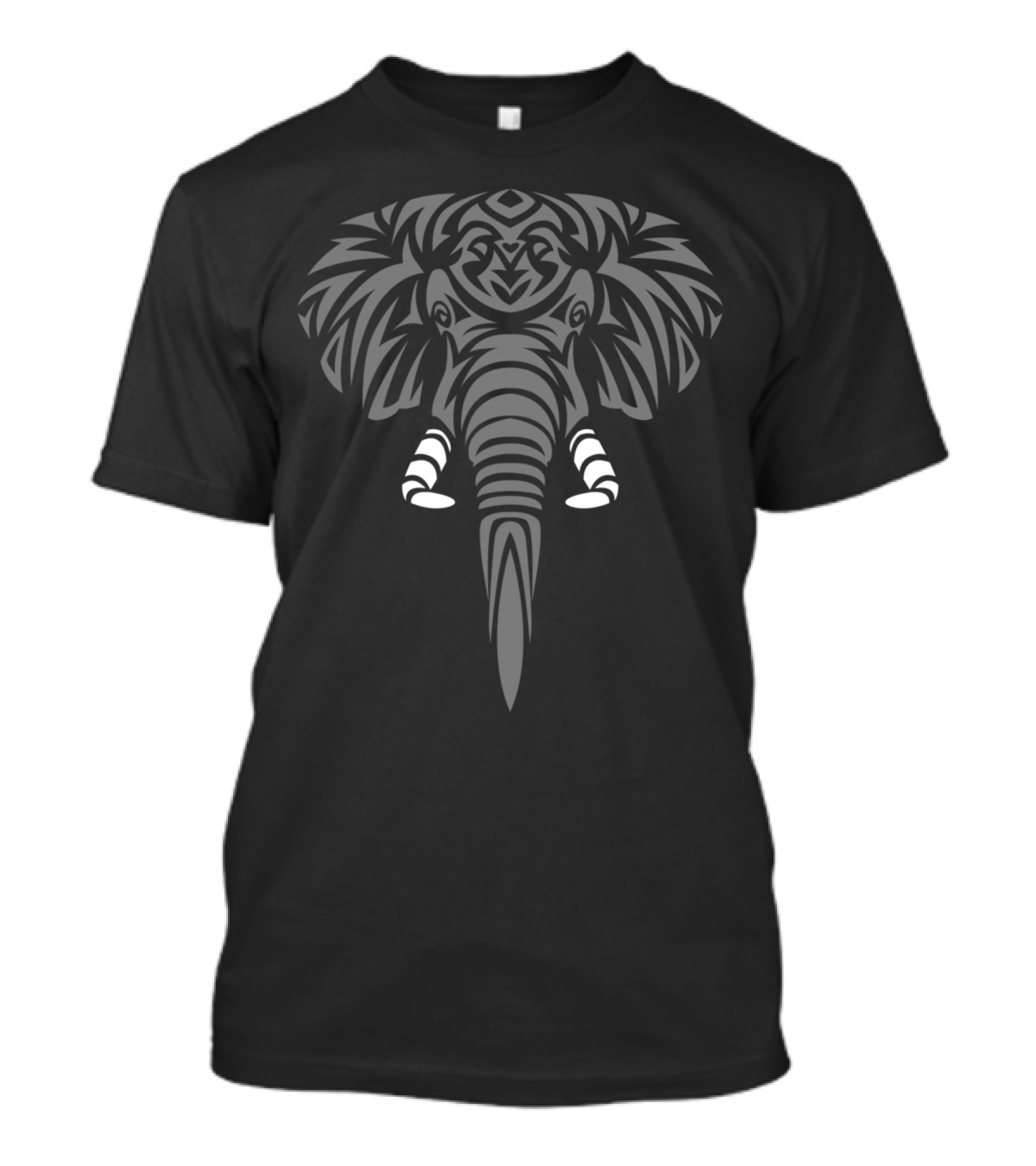 Frontal Elephant Tribal Symmetrical T-Shirt