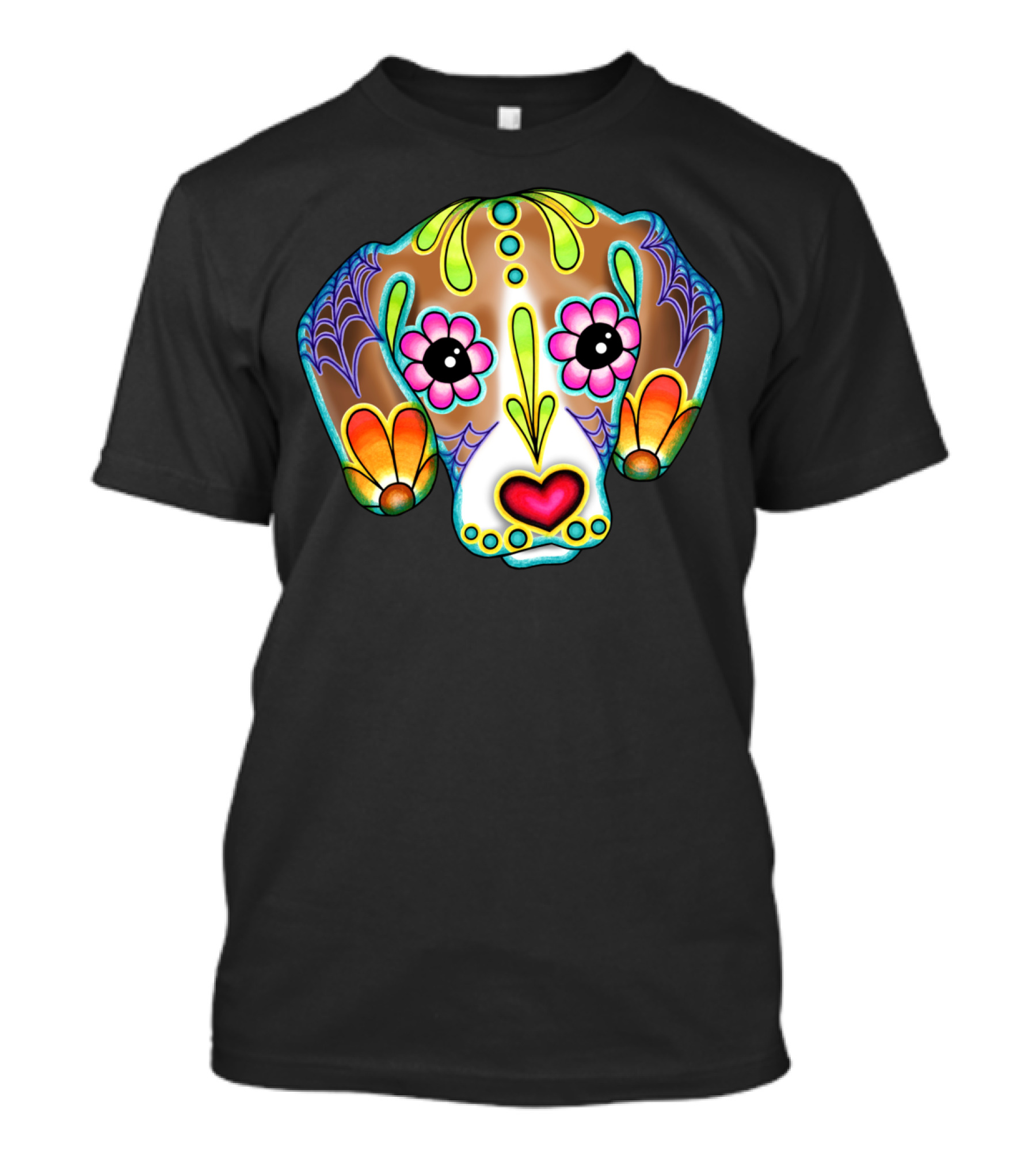 Beagle Sugar Skull Dog Day Of The Dead T-Shirt