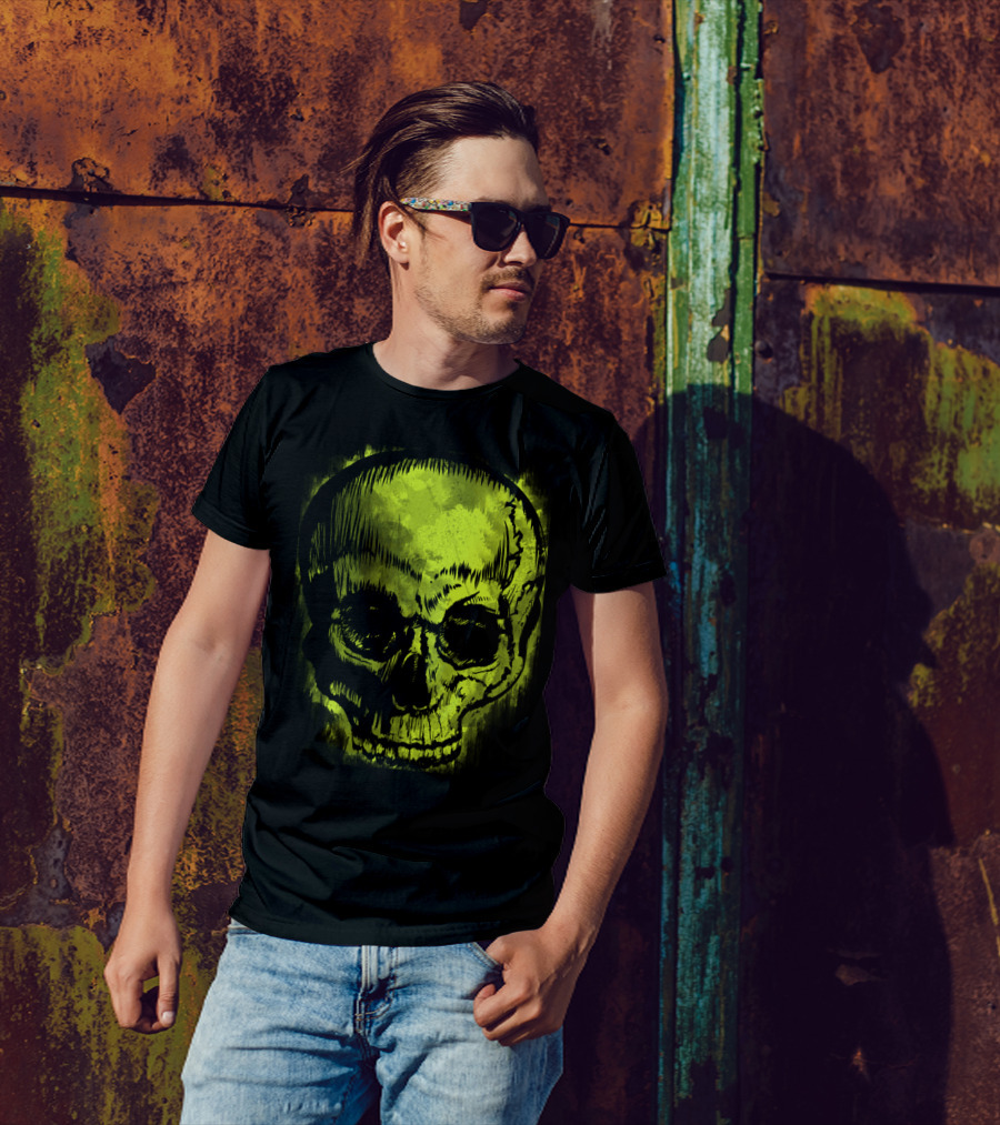 Retro Skull Neon Grunge Fusion T-Shirt