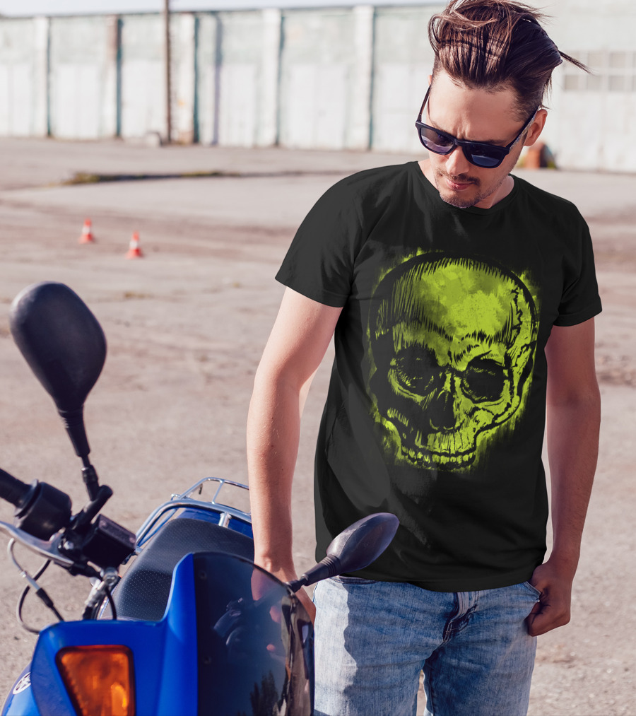 Retro Skull Neon Grunge Fusion T-Shirt