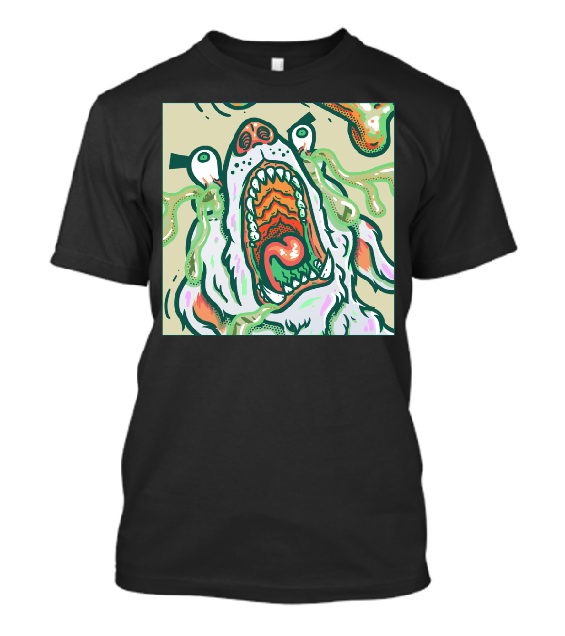 Dog In Cube Psychedelic Vomit T-Shirt