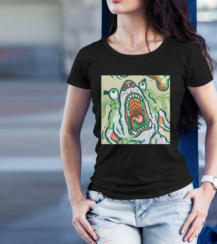 Dog In Cube Psychedelic Vomit T-Shirt