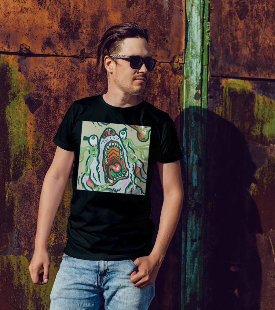 Dog In Cube Psychedelic Vomit T-Shirt