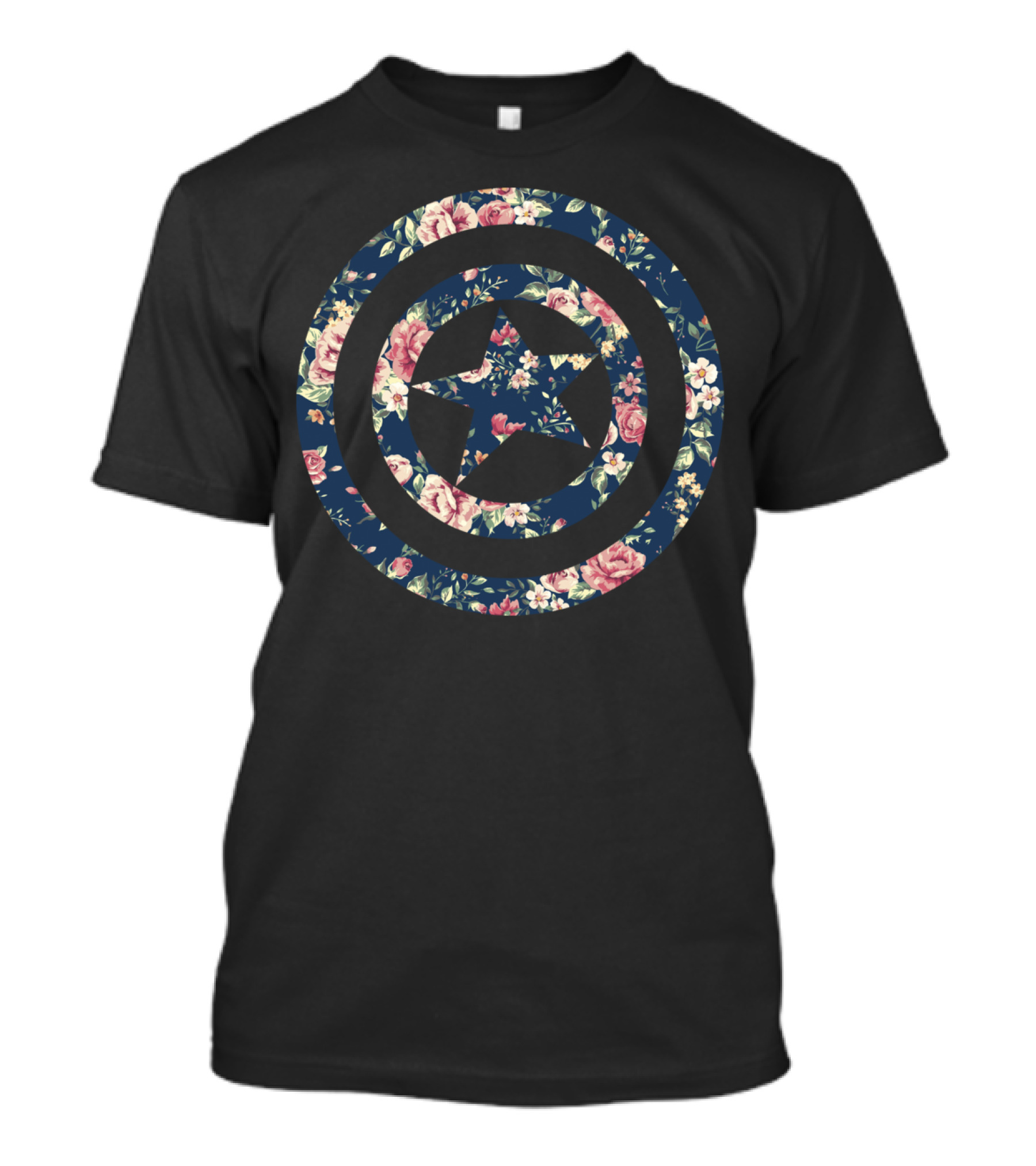 Captain America Floral Shield T-Shirt