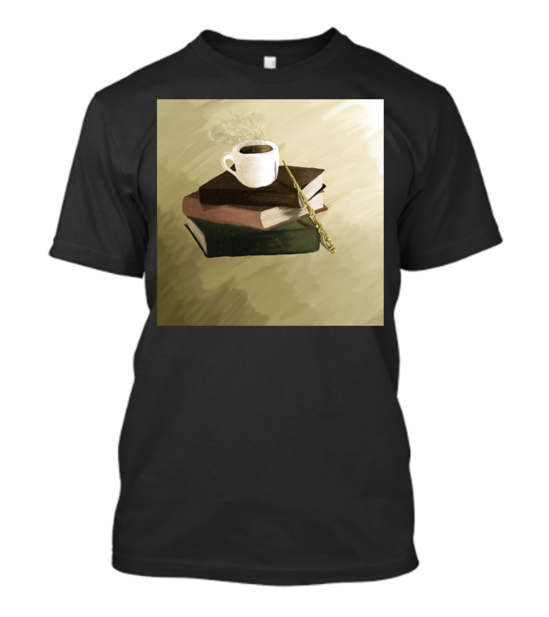 Books And Coffee With Wand T-Shirt