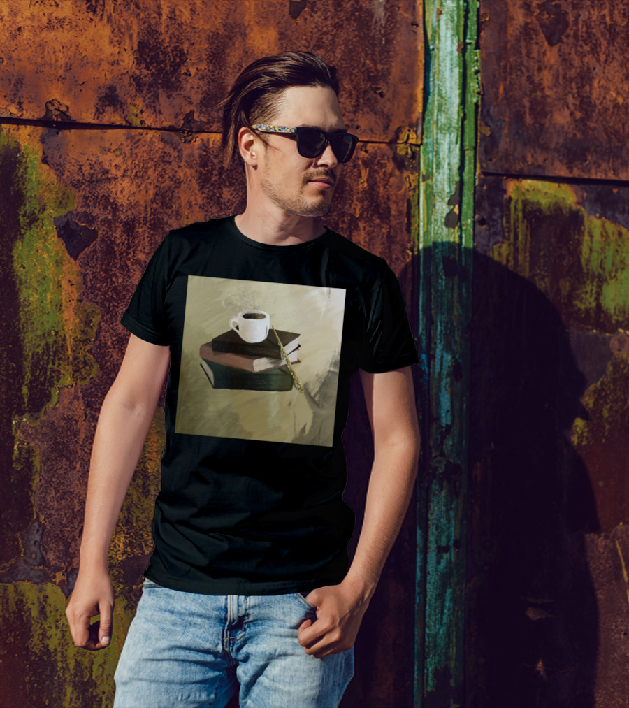 Books And Coffee With Wand T-Shirt