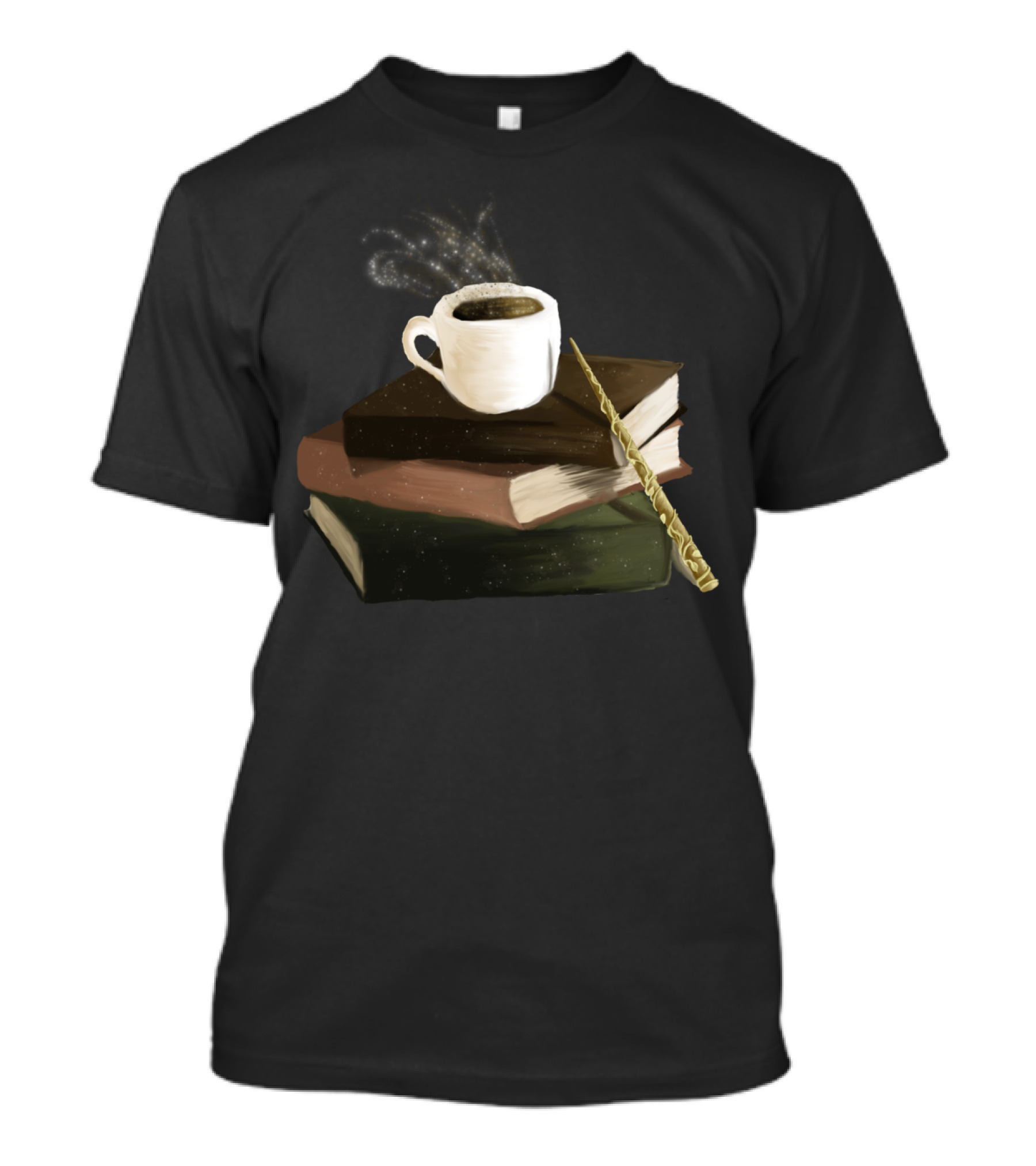 Books And Coffee Wizard Wand Magic Mug T-Shirt