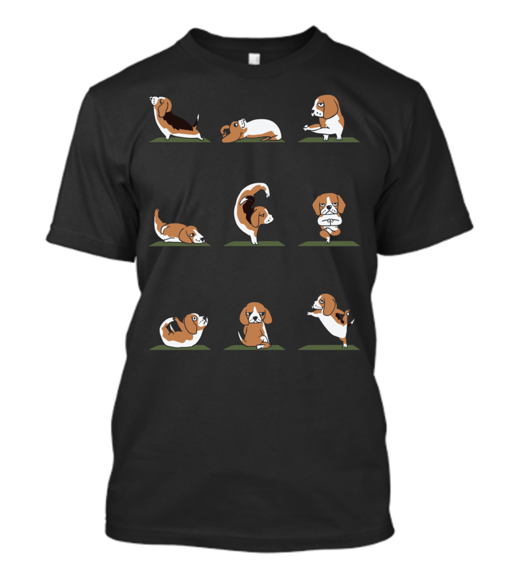 Beagle Yoga Poses Playful Canine Stretching Positions T-Shirt