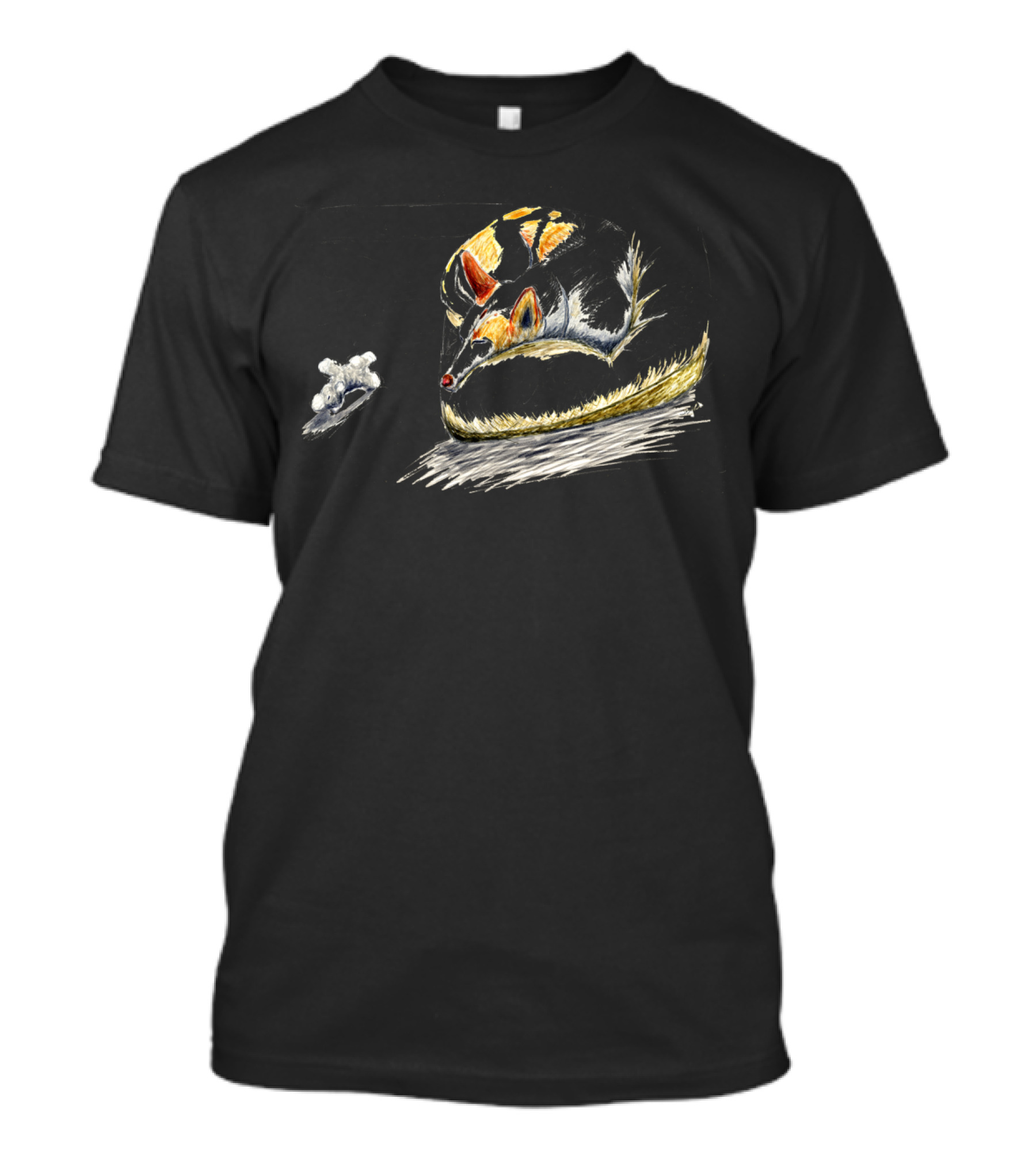 Beanie In The Morning With Cozy Sleeping Fox And Cloudy Sheep T-Shirt