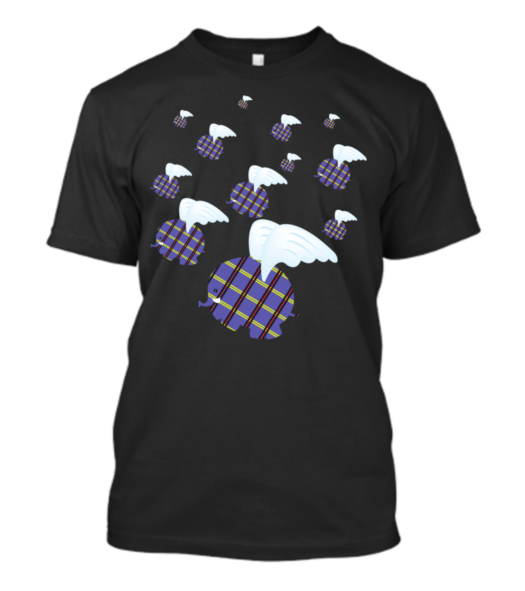 Flying Tartan Elephants With Wings T-Shirt