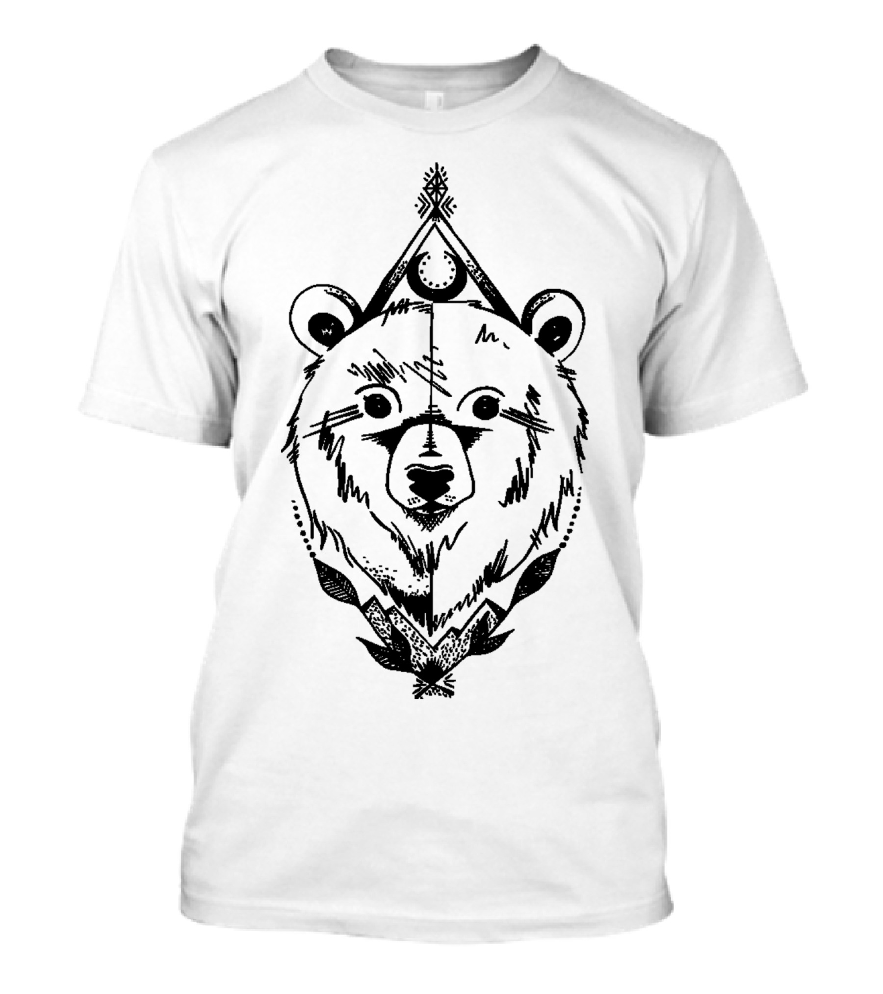 Bear Bear Geometric Tribal Moon T-Shirt
