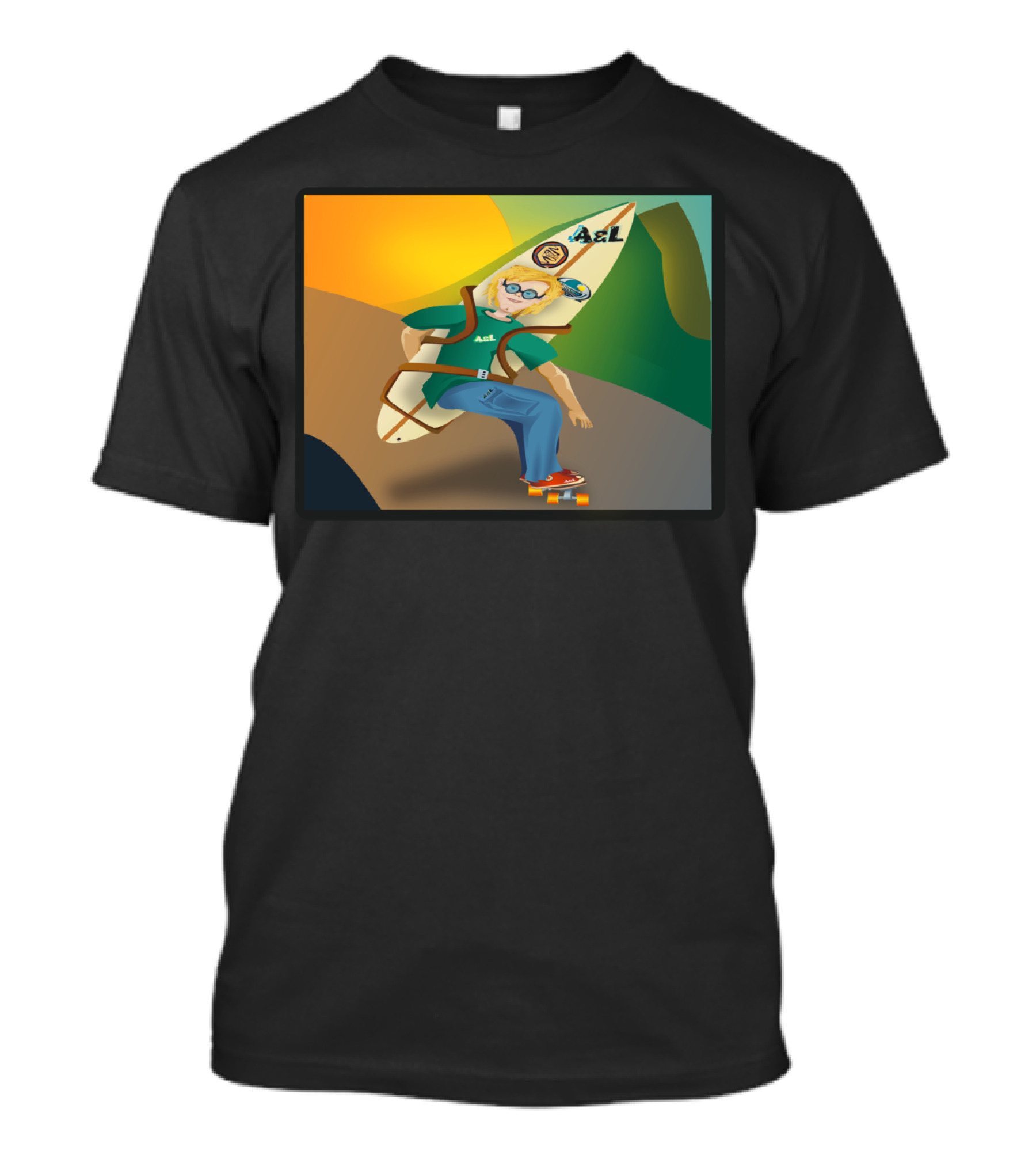 A&L Surfboard Skater Guy Adventure T-Shirt