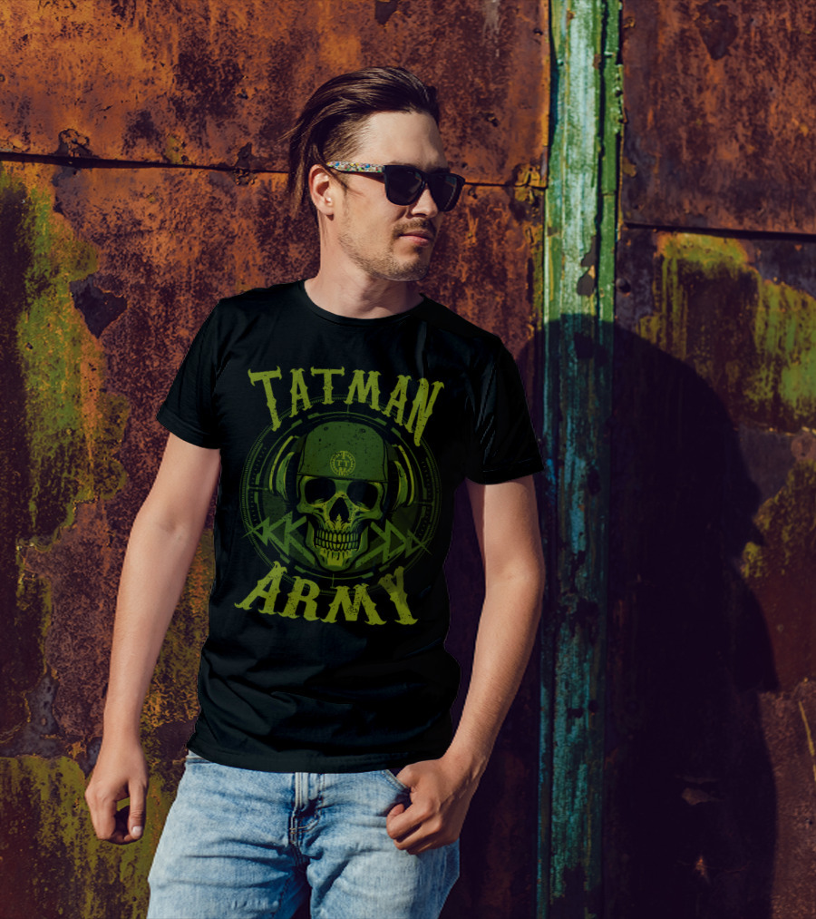 Tatman Army Skull Headphones T-Shirt