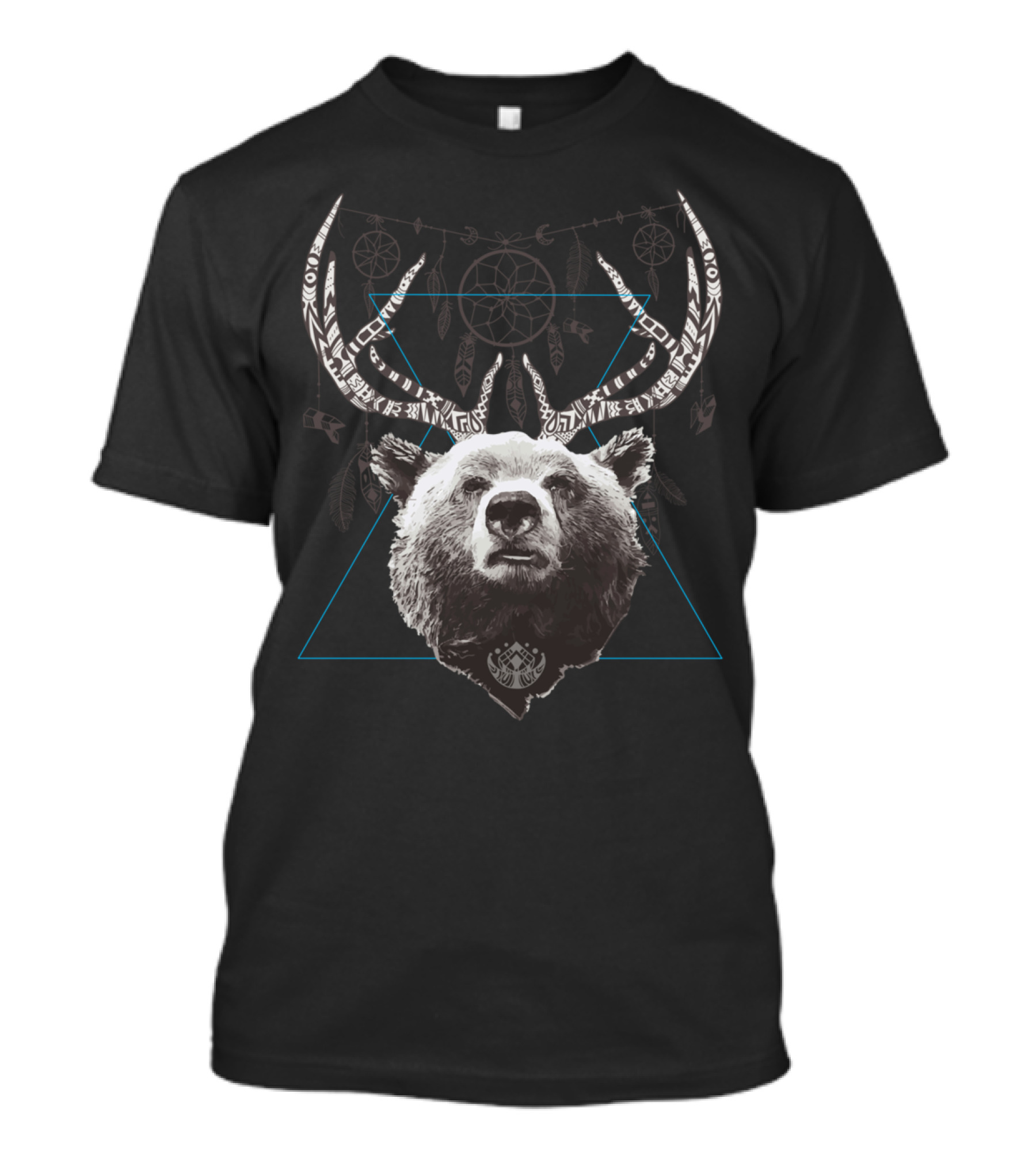 Bear Deer Dreamcatcher Antlers Fusion T-Shirt