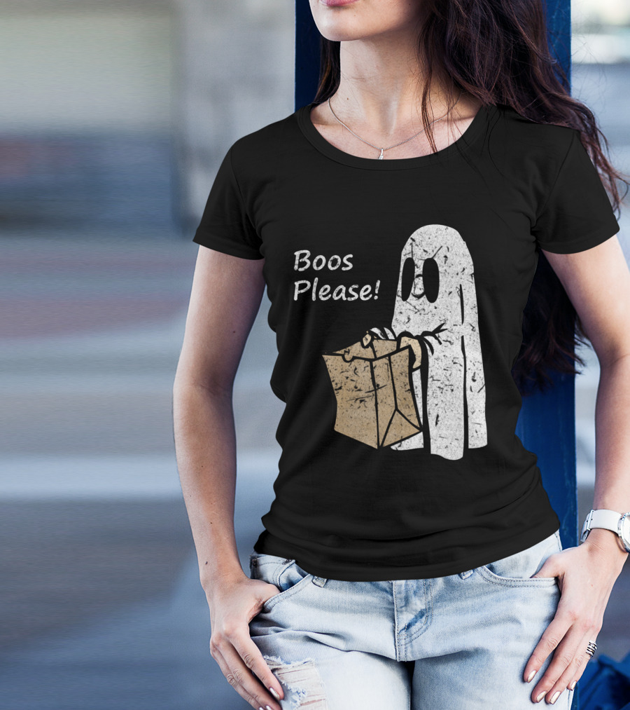 Boos Please Vintage Halloween Ghost Trick-or-Treating T-Shirt