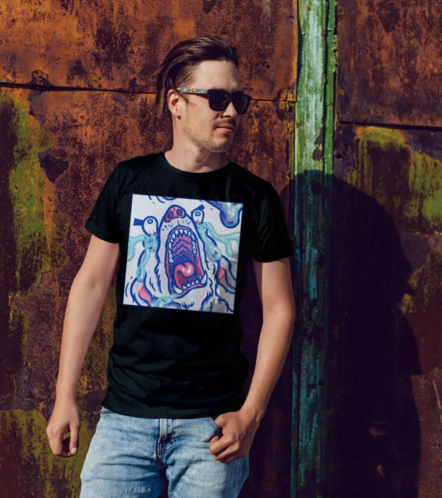 Dog On Drugs Trippy Psychedelic Canine T-Shirt