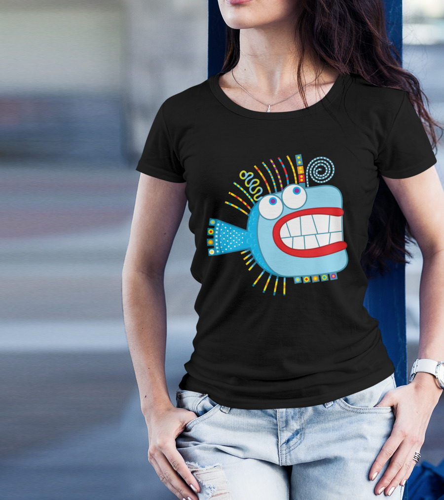 Crazy Colorful Party Fish Fun T-Shirt