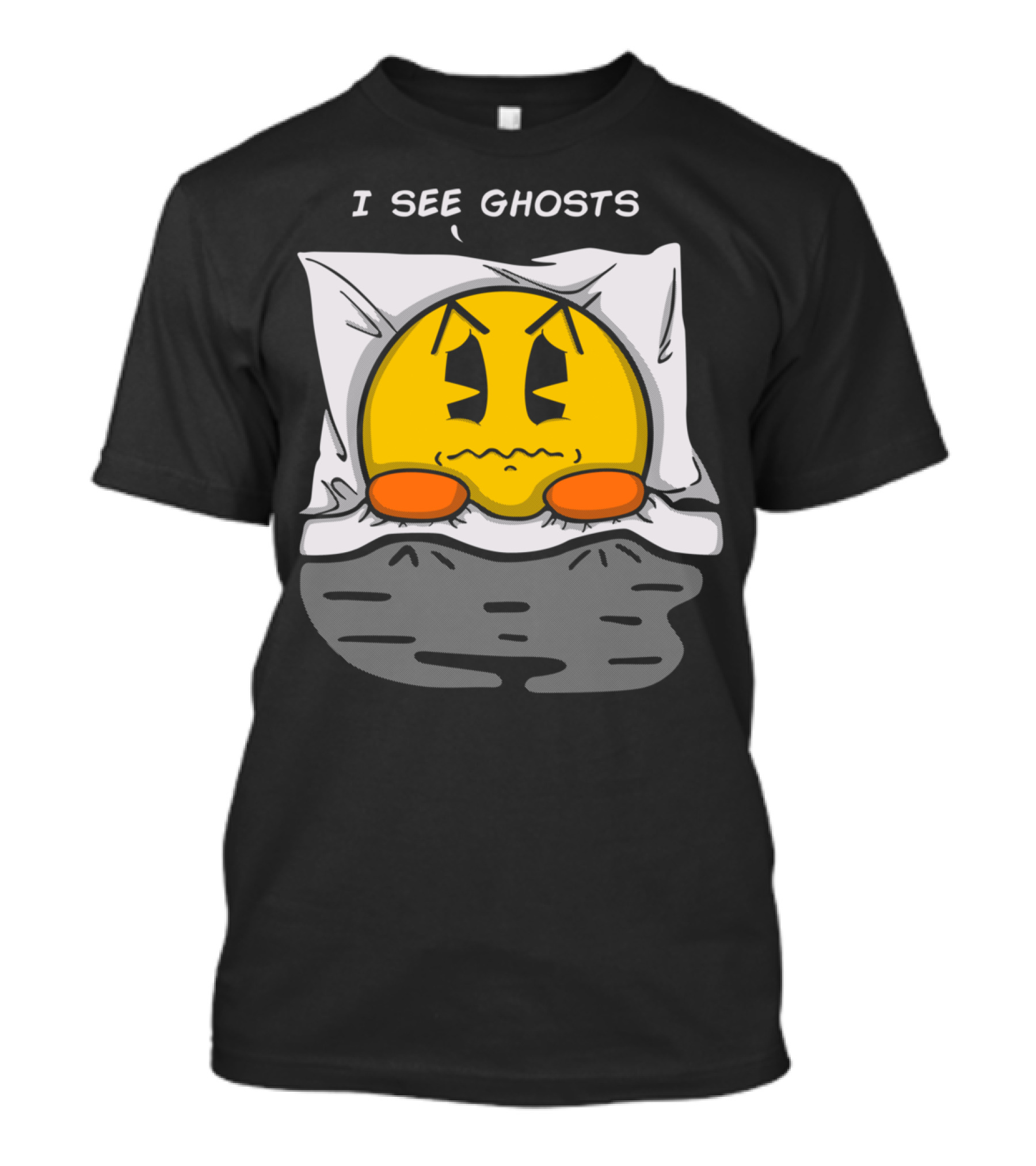I See Ghosts Sleepy Emoji Pillow T-Shirt