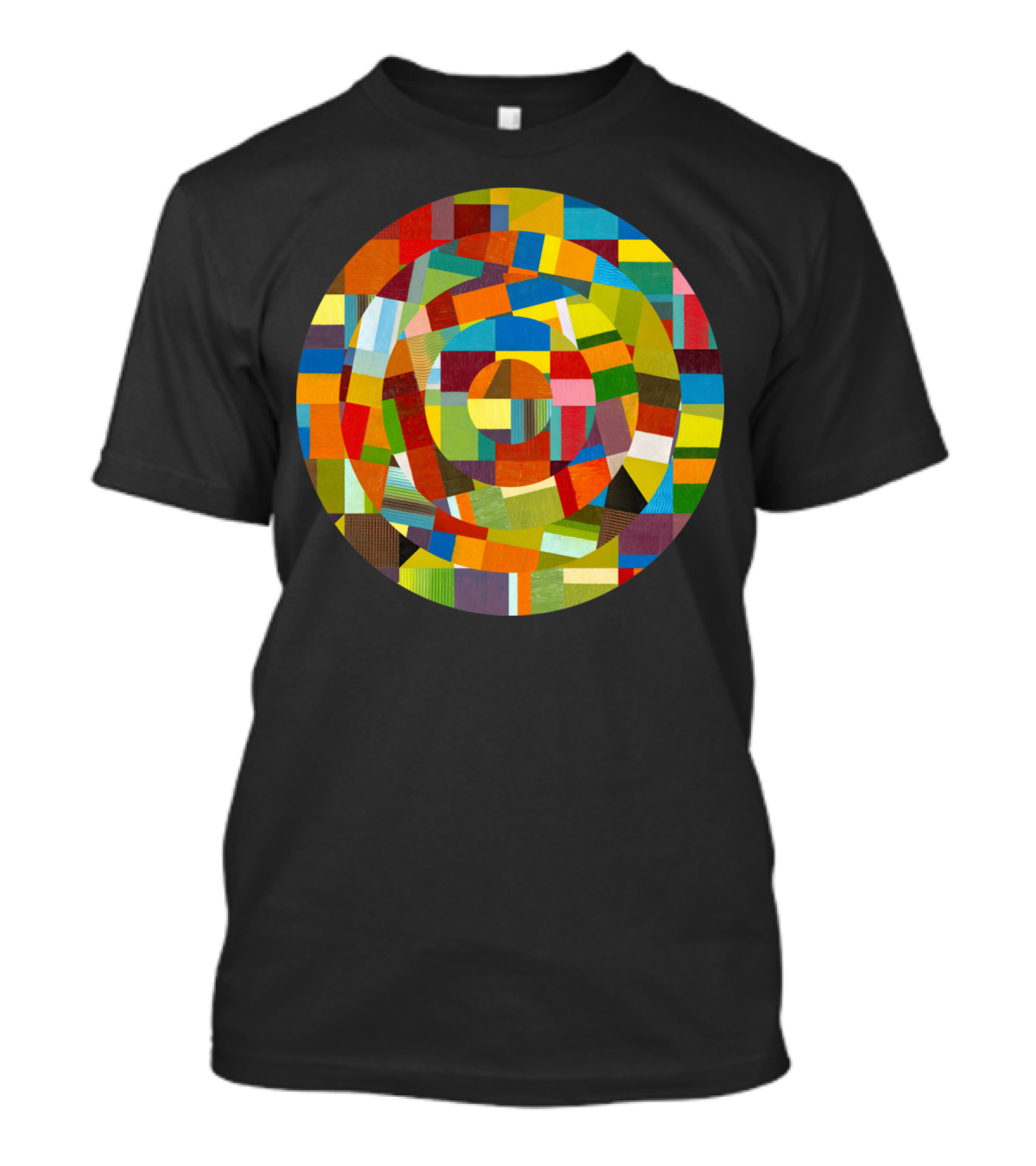 Full Tilt Vibrant Geometric Circular Mosaic T-Shirt