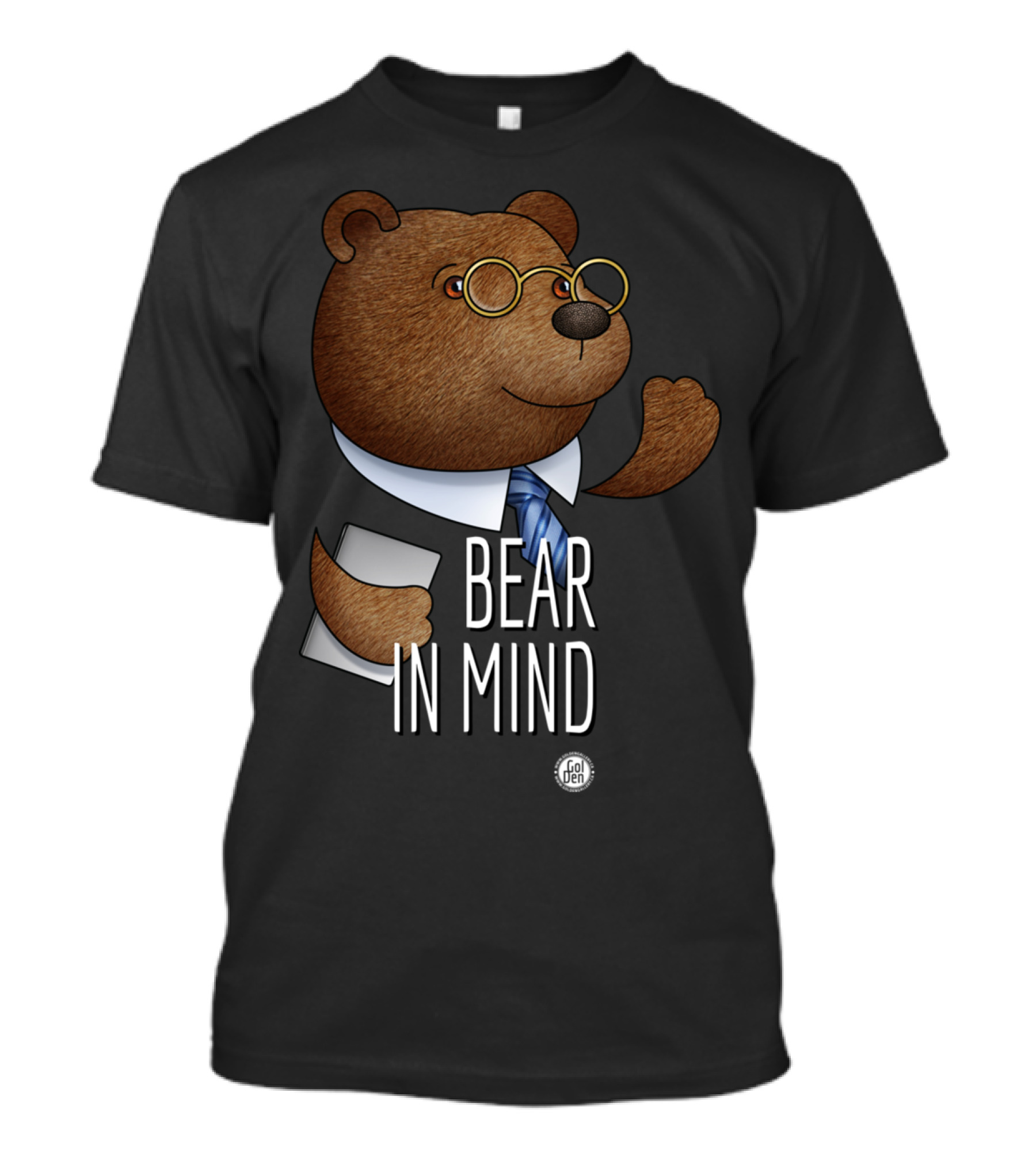 Bear In Mind Glasses And Tie Bear Holding Tablet T-Shirt