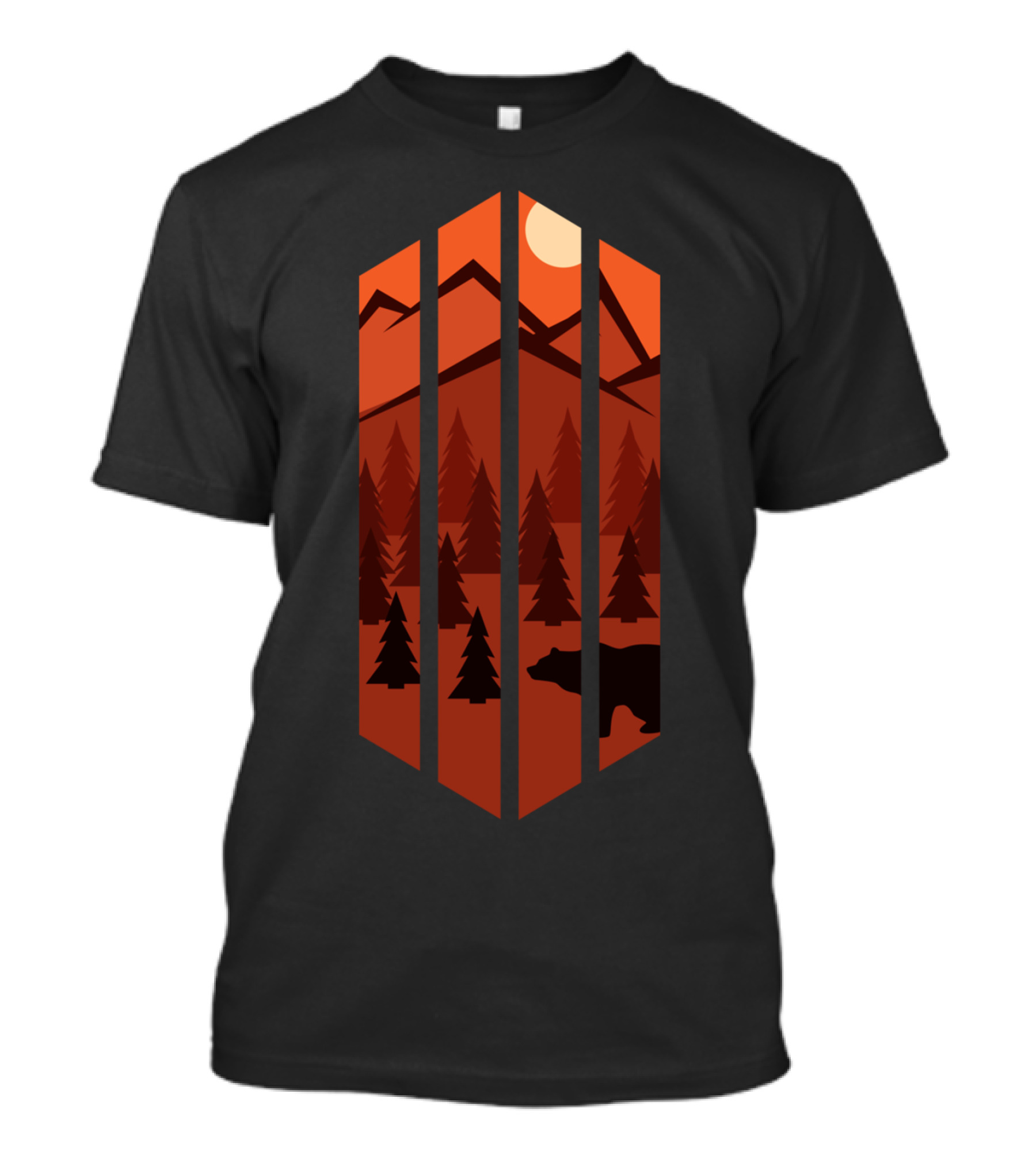 Bear In The Woods GA Sunset Mountain Forest T-Shirt