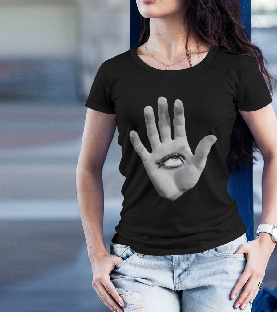 Aquarel Eye In Hand Optical Illusion T-Shirt