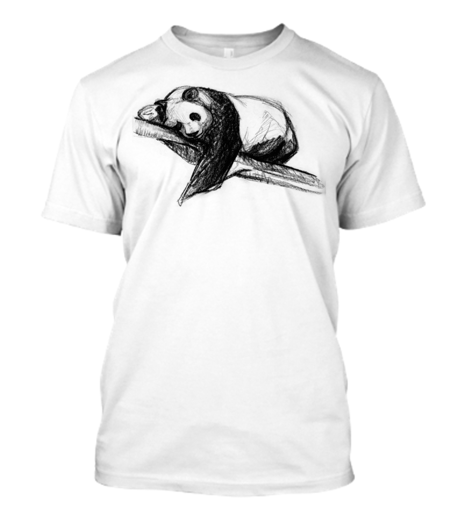 Bear Lying On A Tree Sketch T-Shirt
